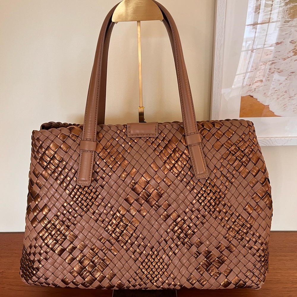 Falor Italy Woven Leather Tote Bag